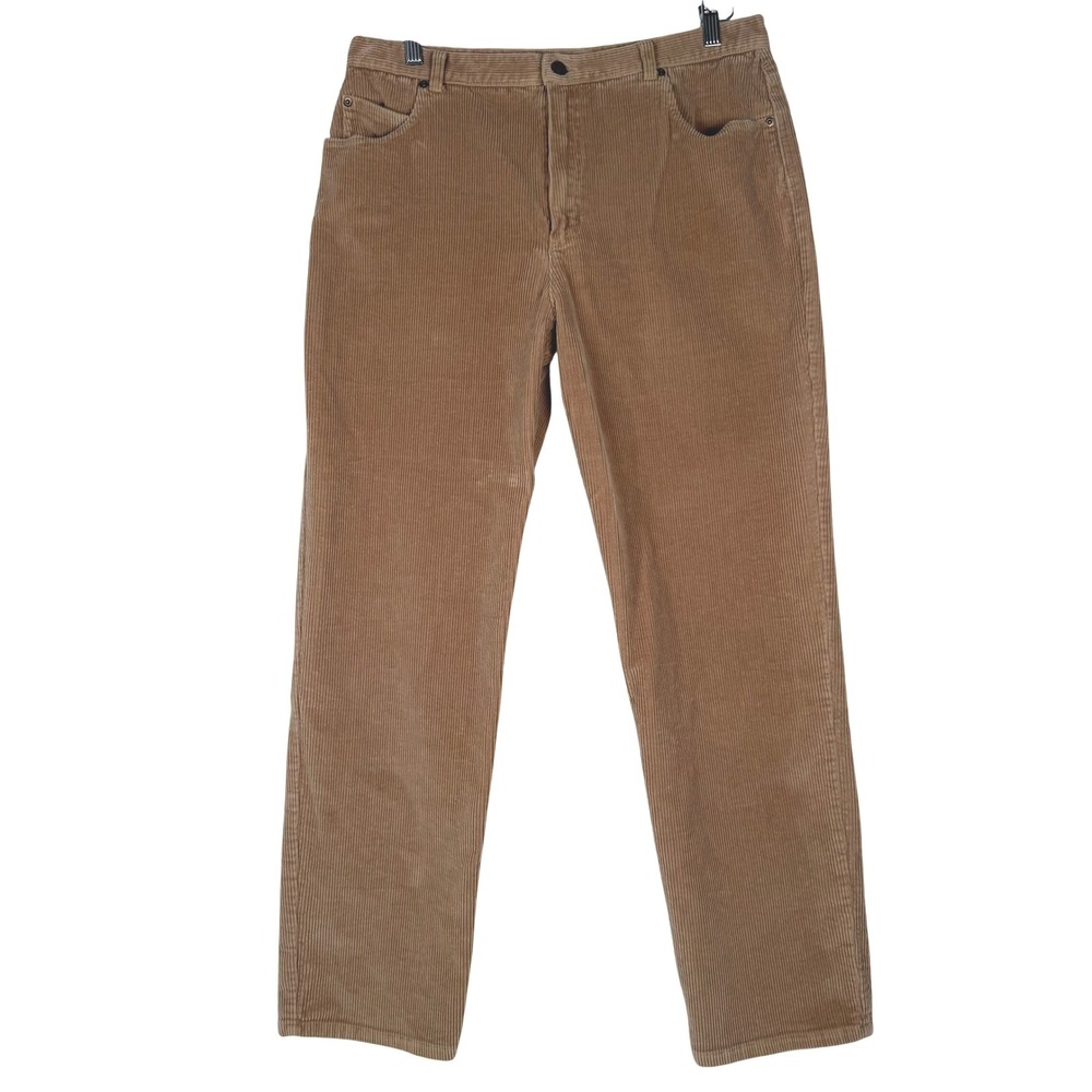 Jones New York Sport Corduroy Pants Womens 14 Tan Straight Leg Stretch